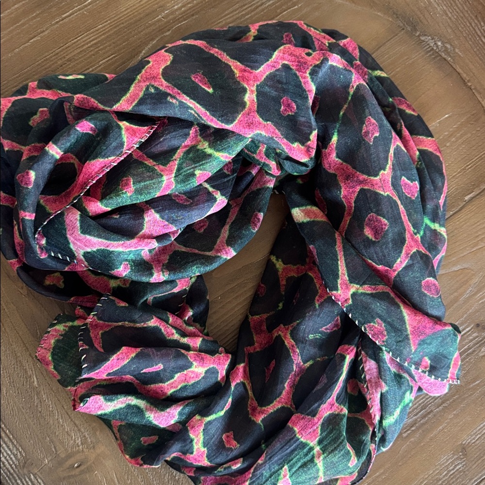 MARIGOLD ROW Cotton Silk Scarf Shawl Neeru Kumar  Patterned